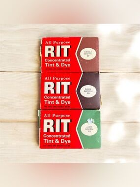 Vintage RIT All Purpose Concentrated Tint & Dye Set of 3 Hand Washer Dyeing RARE